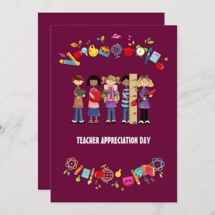 Teacher Appreciation Day. Custom Flat Card