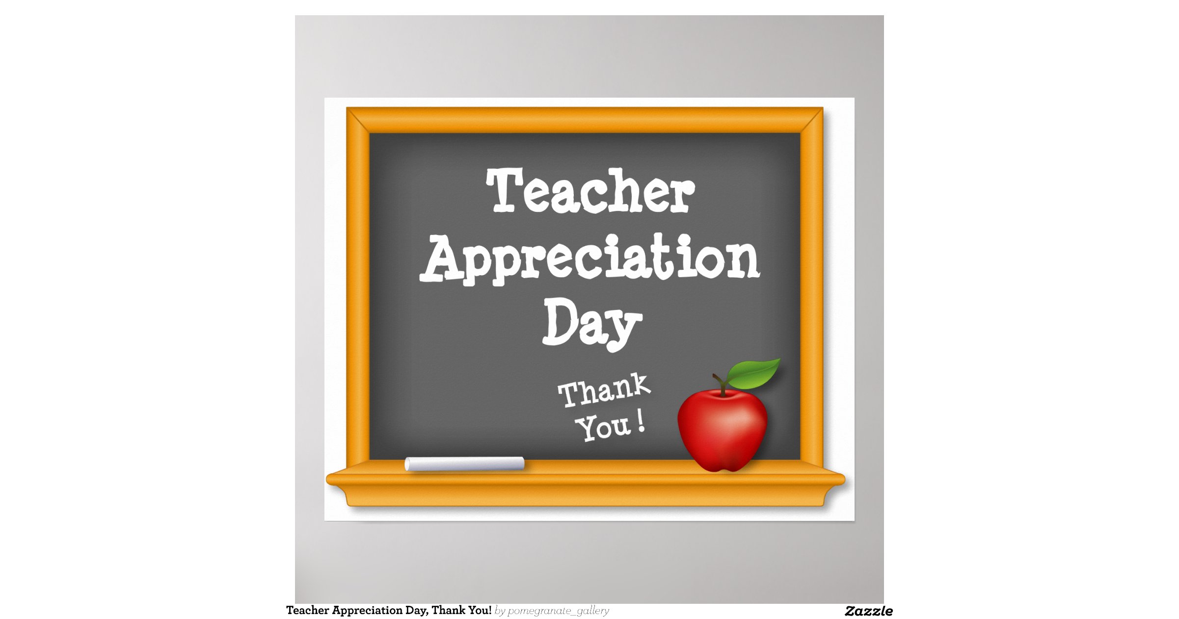 Teacher Appreciation Day Poster, Thank You! | Zazzle