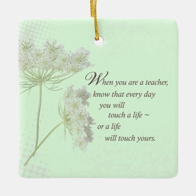 Teacher Appreciation Day Thank You Wildflower Ceramic Ornament (Front)