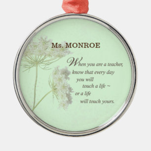 Teacher Appreciation Day Thank You Wildflower Metal Ornament