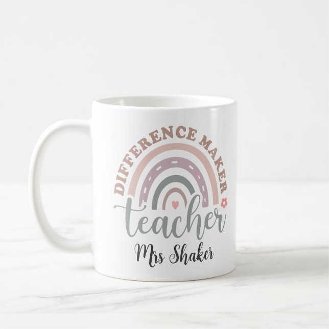 Teacher Appreciation Difference Maker Thank You Coffee Mug (Left)