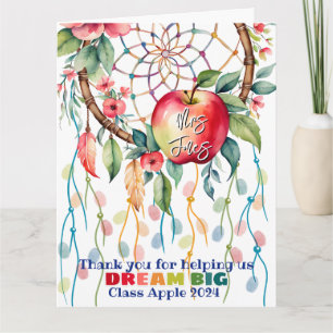 teacher appreciation dream catcher fingerprint  card
