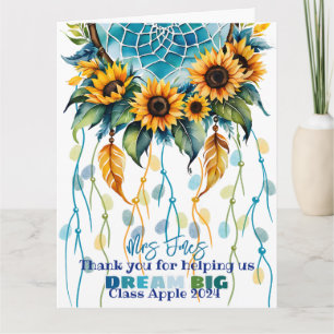 teacher appreciation dream catcher fingerprint  card