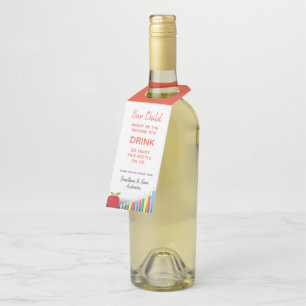 Teacher Appreciation Funny Wine Bottle Tag