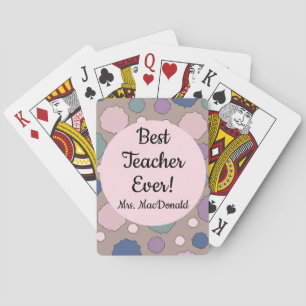 Teacher appreciation gift best teacher ever playing cards