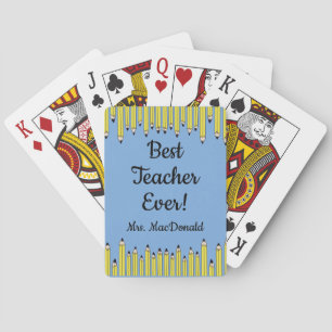 Teacher appreciation gift best teacher ever playing cards