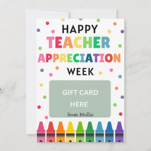 Teacher Appreciation Gift Card Holder - Crayons
