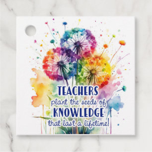 teacher appreciation gift dandelion seeds favour tags