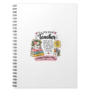 Teacher Appreciation Gift Happy Teacher's Day Notebook