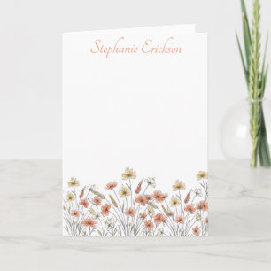 Teacher Appreciation Gift Natural Wildflower Flora Note Card