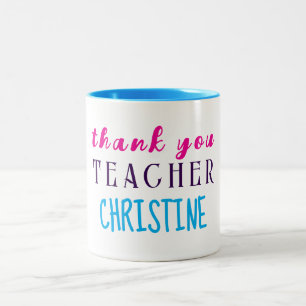 Teacher Appreciation Gift, Personalized Thank You  Two-Tone Coffee Mug