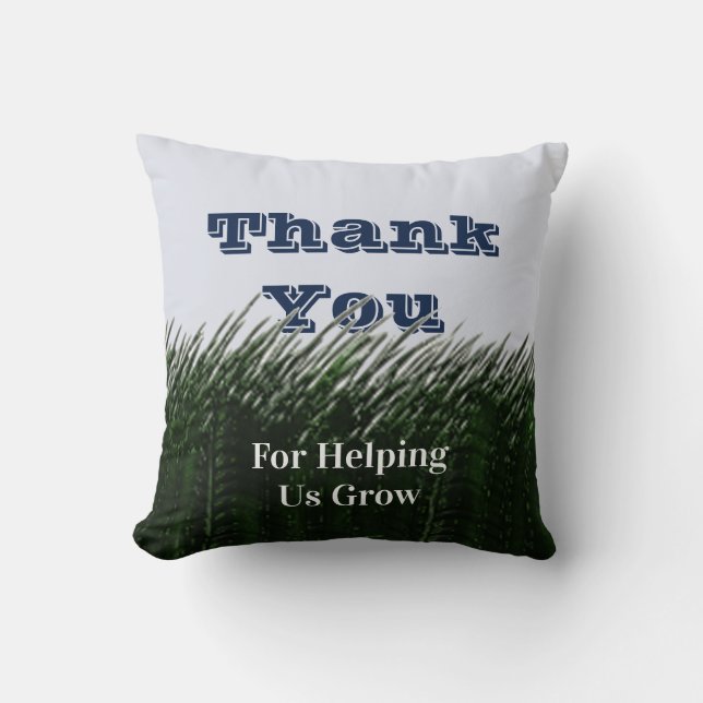 Teacher Appreciation Green Grass Elementary Thanks Cushion (Front)