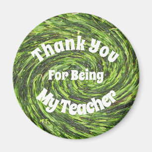 Teacher Appreciation Green Spiral Thank You Magnet