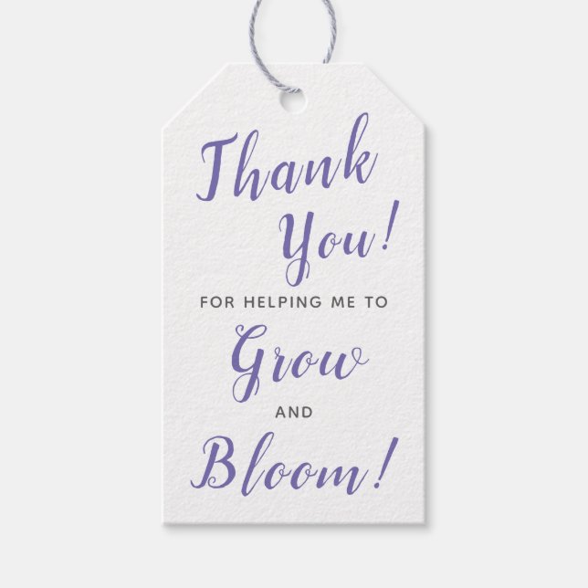 Teacher Appreciation Hang Tag Thank You Grow Bloom (Front)