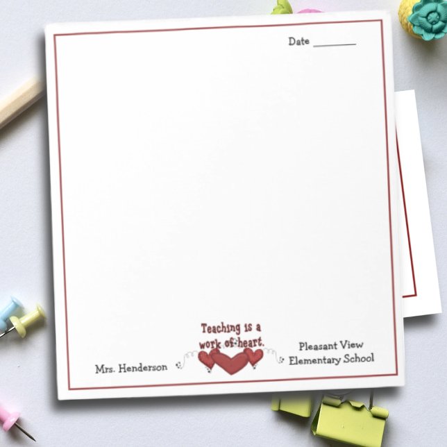 Teacher Appreciation Hearts  Notepad (Creator Uploaded)