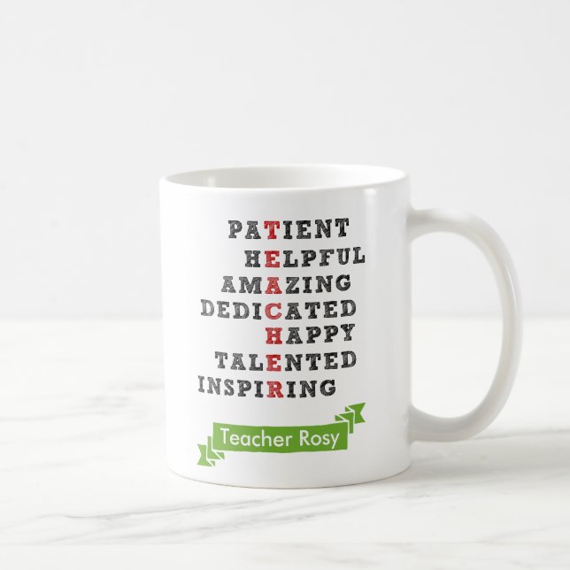 Teacher Appreciation Mugs Personalised with Name (Right)