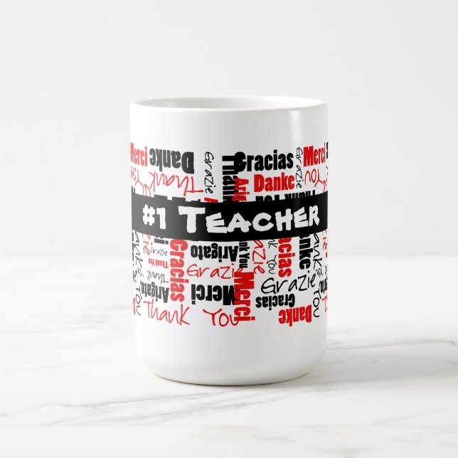 Teacher Appreciation Multilingual Thank You Coffee Mug (Center)