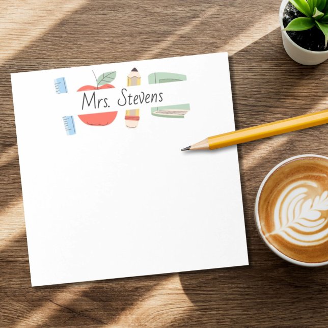 Teacher Appreciation Notebook - Back to School Notepad (Personalize Teacher Notepad - Back to School Appreciation Gift )