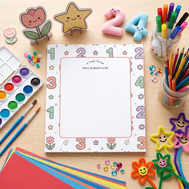 Teacher appreciation Number Pattern Notepad (Creator Uploaded)