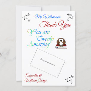 Teacher Appreciation Owl Thanks Gift Card Holder