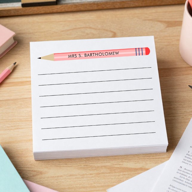 Teacher Appreciation Pencil Illustration Custom  Post-it Notes (Creator Uploaded)