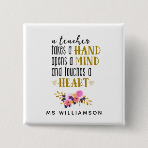 Teacher Appreciation Personalised Button Gift