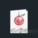 Teacher Appreciation | Personalized Christmas Card<br><div class="desc">Honor a special educator in your life with a personalized teacher gift. They have gone above and beyond to encourage your child’s learning and potential. Their patience in dealing with 20 kids (and those 20 kids’ parents) is admirable. And you see how much your child enjoys going to school every...</div>