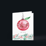 Teacher Appreciation | Personalized Christmas Card<br><div class="desc">Honor a special educator in your life with a personalized teacher gift. They have gone above and beyond to encourage your child’s learning and potential. Their patience in dealing with 20 kids (and those 20 kids’ parents) is admirable. And you see how much your child enjoys going to school every...</div>