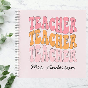 Teacher Appreciation Personalized With Name Retro Notebook