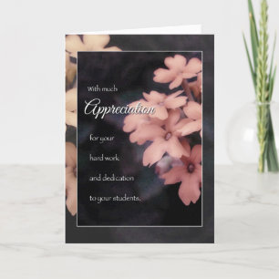Teacher Appreciation, Pink Floral Thank You Card
