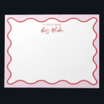 Teacher Appreciation Pink Red Wavy Notepad<br><div class="desc">Perfect gift for teachers,  featuring red and pink wavy border.
For more advanced customisation of this design,  e.g. changing layout,  font or text size please click the "CUSTOMIZE" button above. Please contact me for any questions!</div>