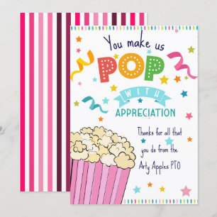 teacher appreciation popcorn thank you CARD HOLDER