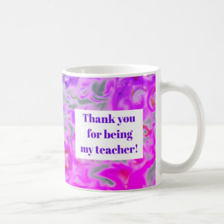 Teacher Appreciation Purple Pink Tie-Dye Thank You Coffee Mug