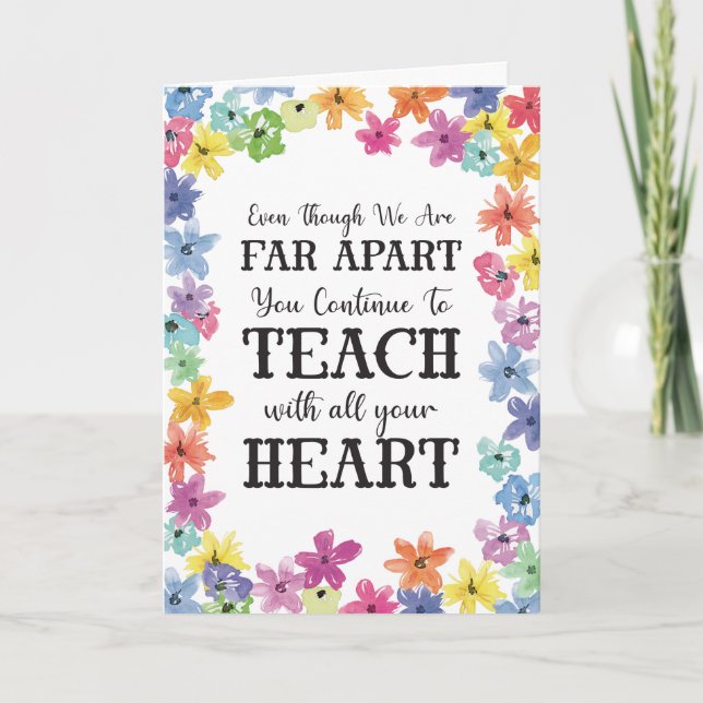 Teacher Appreciation Quarantine Social Distancing Card (Front)