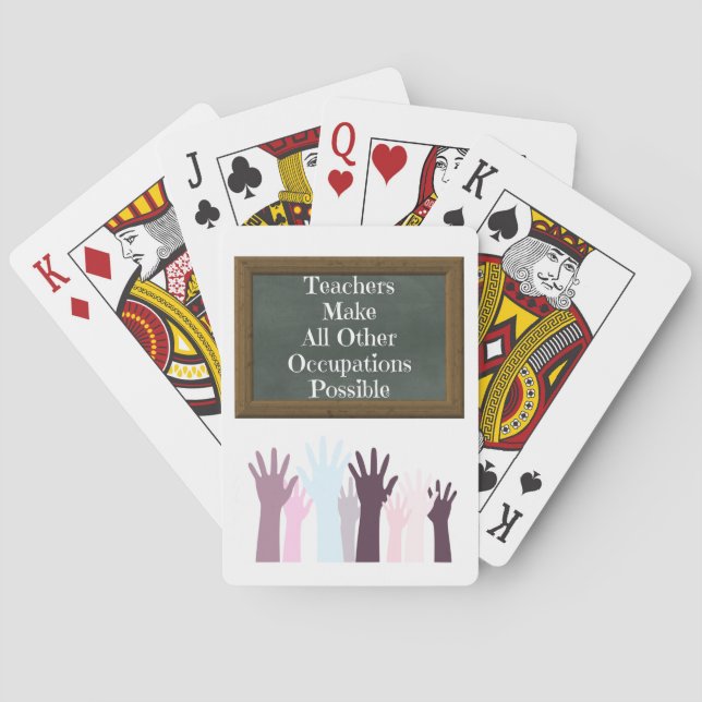 Teacher Appreciation Quote Students Chalkboard Playing Cards (Back)