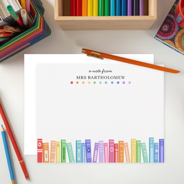 Teacher Appreciation Rainbow Colour Books Custom Card (Creator Uploaded)