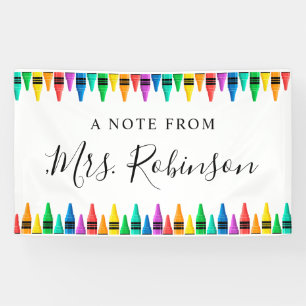 Teacher Appreciation Rainbow Crayon Banner