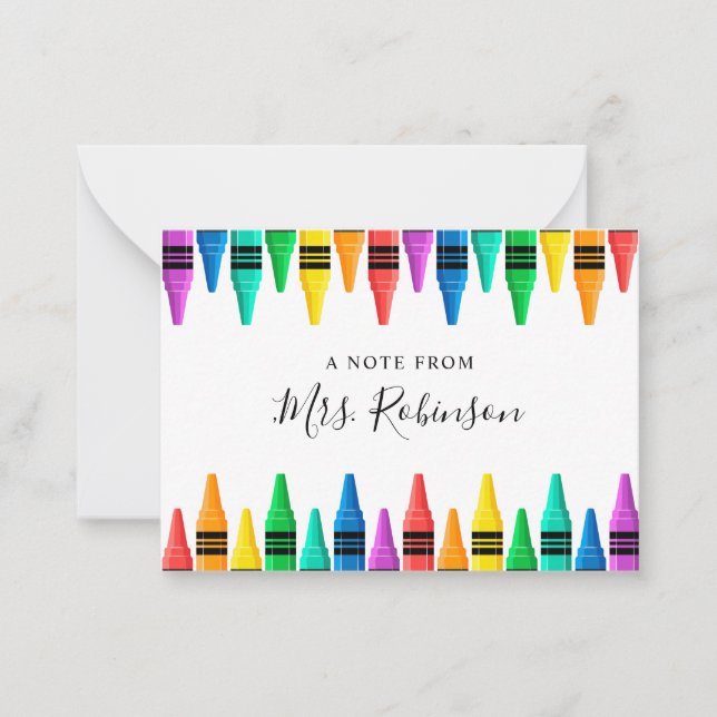  Teacher Appreciation Rainbow Crayon Card (Front)