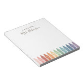 Teacher Appreciation Rainbow Crayon Notepad (Angled)