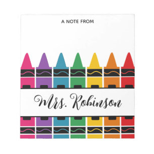 Teacher Appreciation Rainbow Crayon Notepad