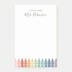 Teacher Appreciation Rainbow Crayon Post-it Notes