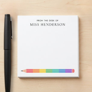 Teacher Appreciation Rainbow Pencil Custom Post-it Notes