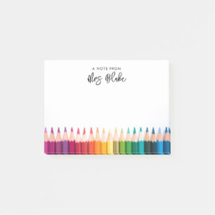 Teacher Appreciation Rainbow Pencils Post-it Notes
