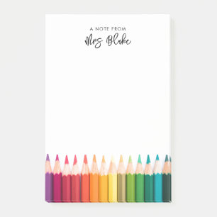 Teacher Appreciation Rainbow Pencils Post-it Notes