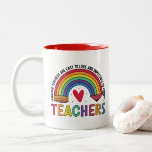 Teacher Appreciation Rainbow Quote Two-Tone Coffee Mug