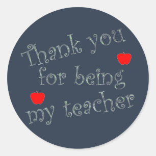 Teacher Appreciation Red Apple Thank You Classic Round Sticker