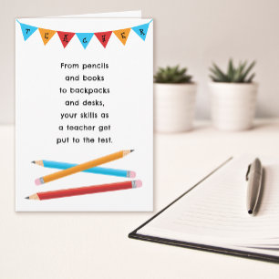 Teacher Appreciation Red Yellow Blue Pencils Card