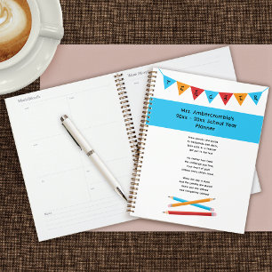 Teacher Appreciation Red Yellow Blue Pencils Planner
