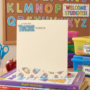 Teacher appreciation retro pencil notepad
