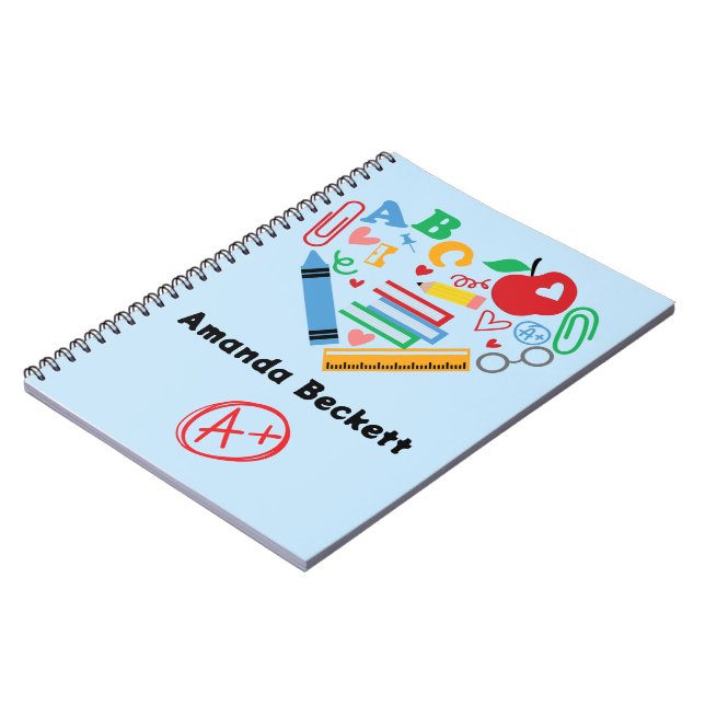 Teacher Appreciation School Supplies Notebook (Left Side)